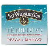 Sir Wiston Tea® | Tè Freddo Deteinato Pesca e Mango | Tè Senza Zuccheri e  Calorie | Tè Deteinato Frutta Pesca & Mango - 1 x 18 Bustine di Tè (45 Gr)